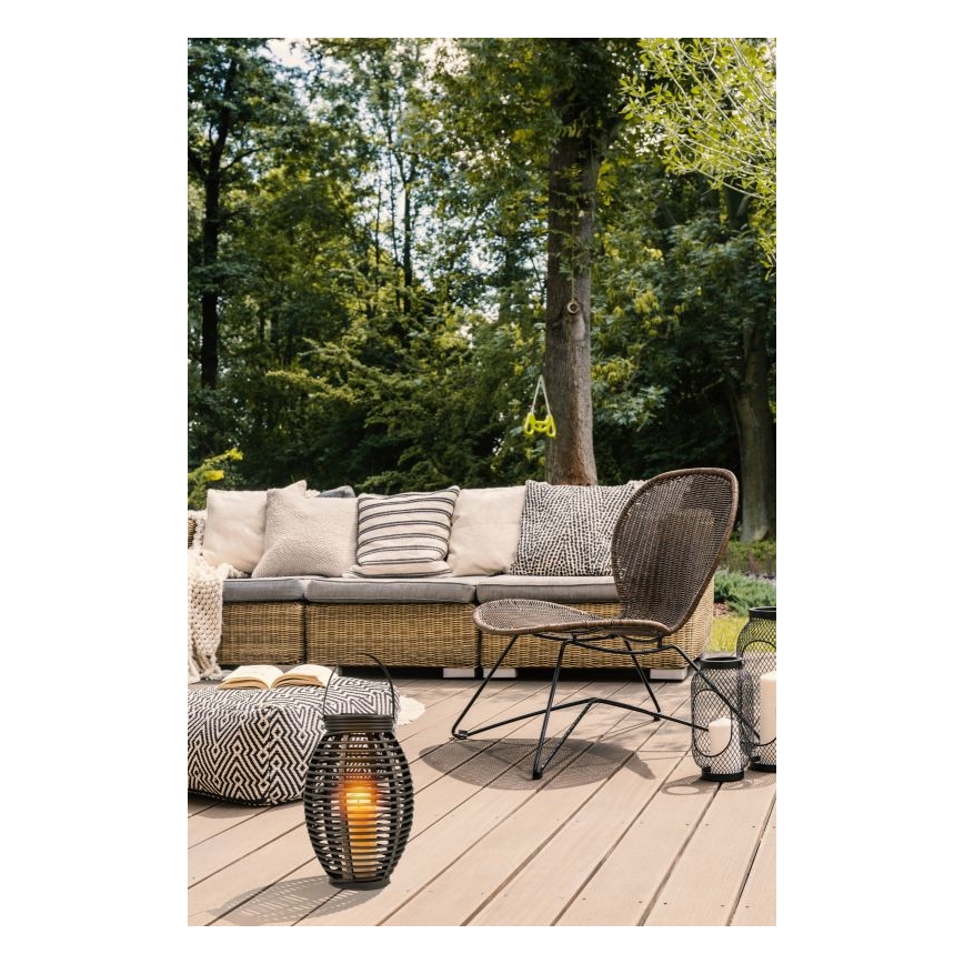 Globo - LED solcellelampe LED/0,06W/3,2V IP44 200 mAh Rattan