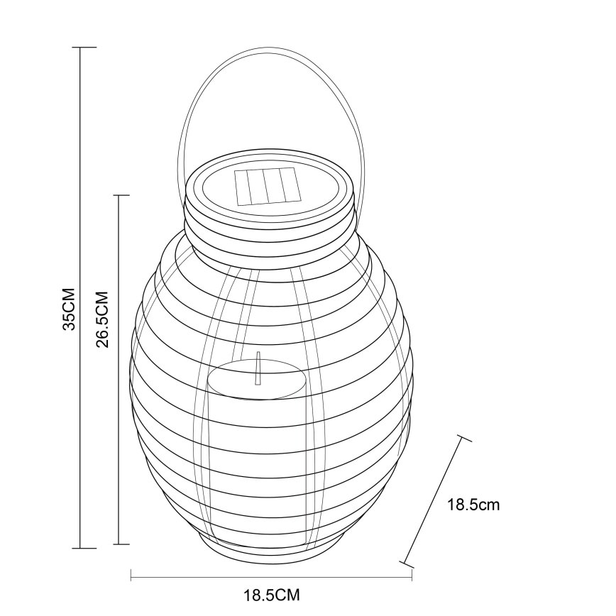 Globo - LED solcellelampe LED/0,06W/3,2V IP44 200 mAh Rattan