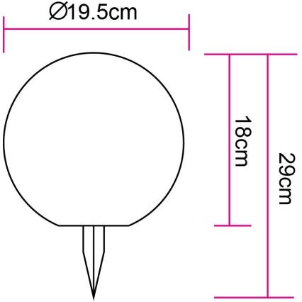 Globo - LED solcellelampe 20xLED/0,06W/3,2V diameter 19,5 cm IP44 600 mAh