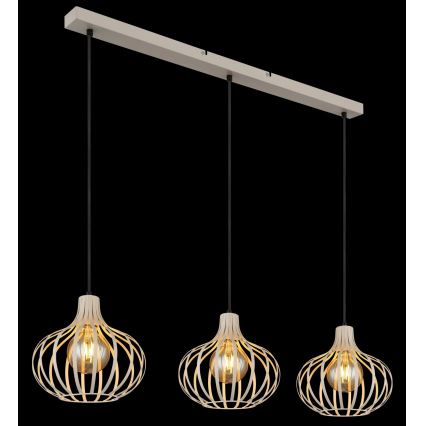 Globo - Pendel på ledning 3xE27/40W/230V beige