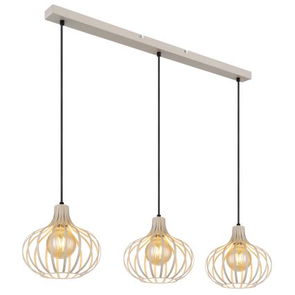 Globo - Pendel på ledning 3xE27/40W/230V beige