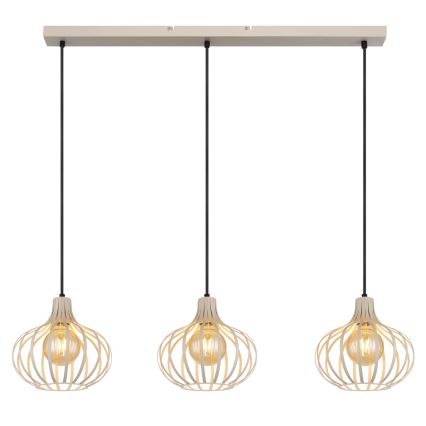 Globo - Pendel på ledning 3xE27/40W/230V beige