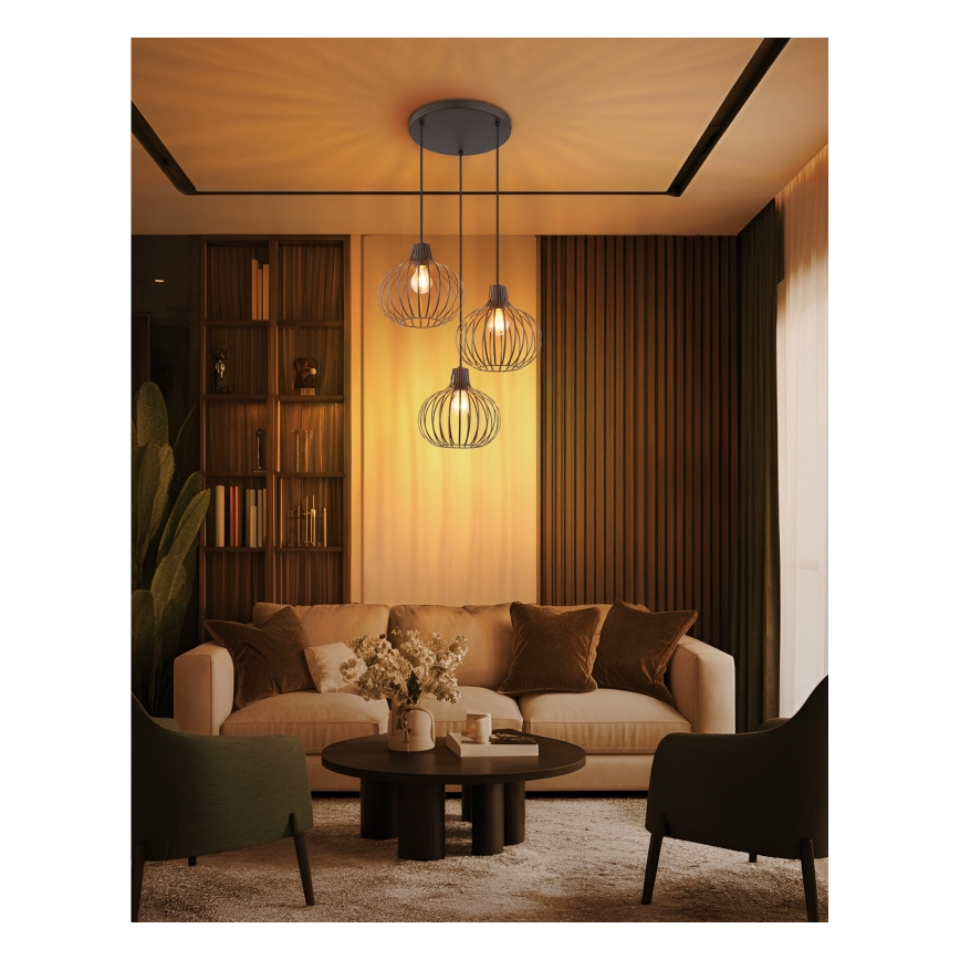 Globo - Pendel på ledning 3xE27/40W/230V