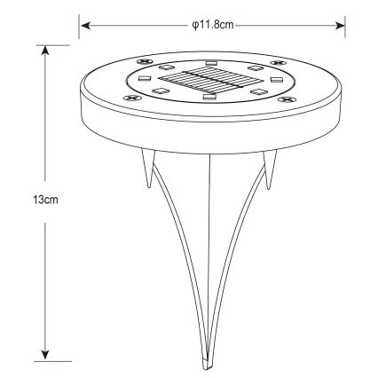 Globo - SÆT 2x LED solcellelampe LED/0,8W/3V IP44