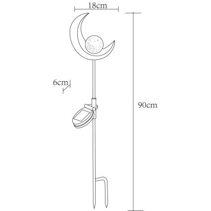 Globo - LED solcellelampe LED/0,02W/3V 600mAh IP44 bronze