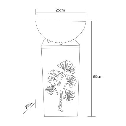 Globo - LED solcellelampe med blomsterpotte LED/3V IP44 300 mAh