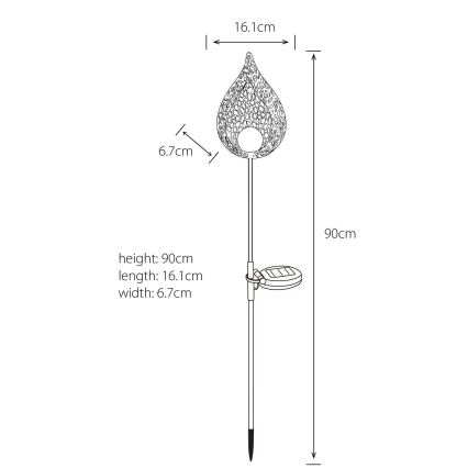 Globo - LED Solcellelampe LED/0,06W/3,2V 300mAh IP44