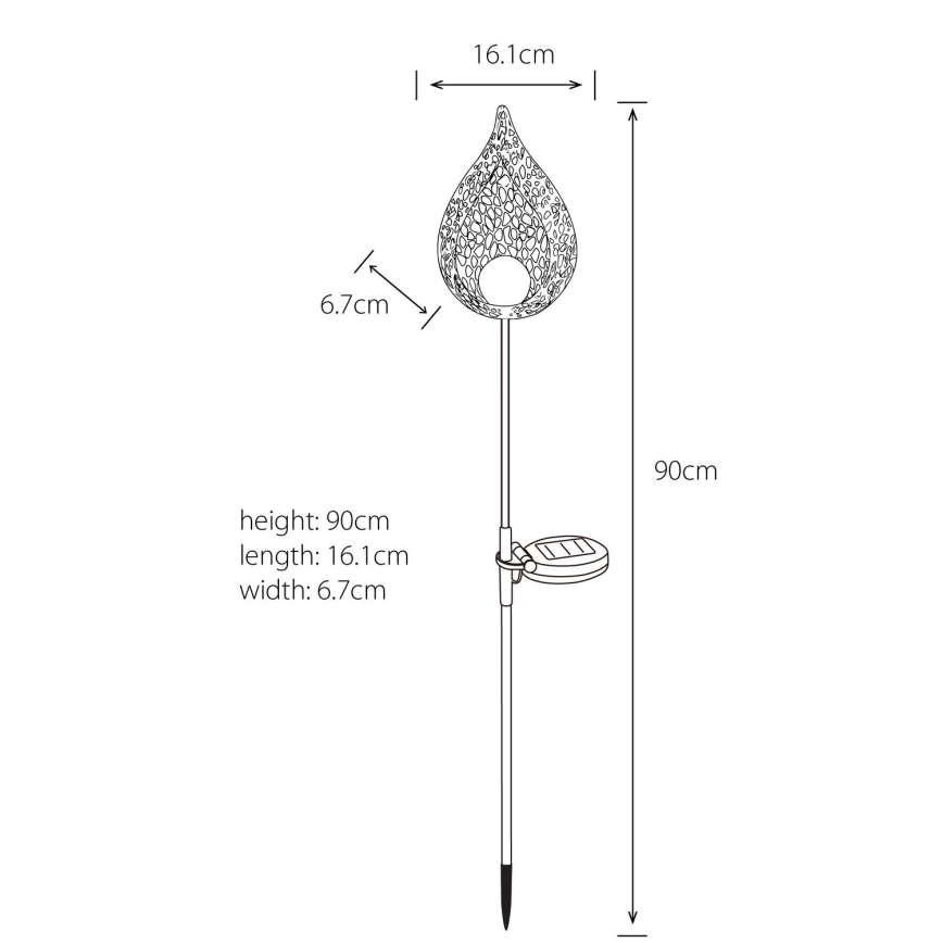 Globo - LED Solcellelampe LED/0,06W/3,2V 300mAh IP44