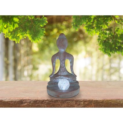 Globo - LED solcellelampe LED/3V IP44 200 mAh Buddha-statue