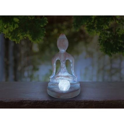 Globo - LED solcellelampe LED/3V IP44 200 mAh Buddha-statue