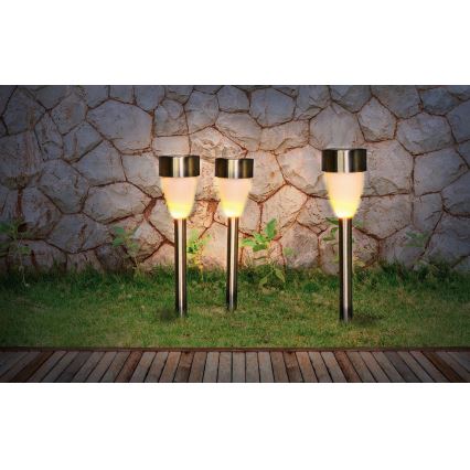 Globo - SÆT 3x Solcellelampe 3xLED/0,06W/1,2V IP44 200 mAh