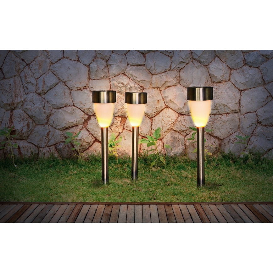 Globo - SÆT 3x Solcellelampe 3xLED/0,06W/1,2V IP44 200 mAh