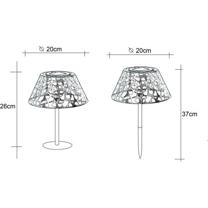 Globo - LED solcellelampe LED/0,06W/3V 3000K IP44