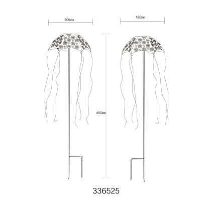 Globo - LED solcellelampe LED/3V IP44 300 mAh til parasol