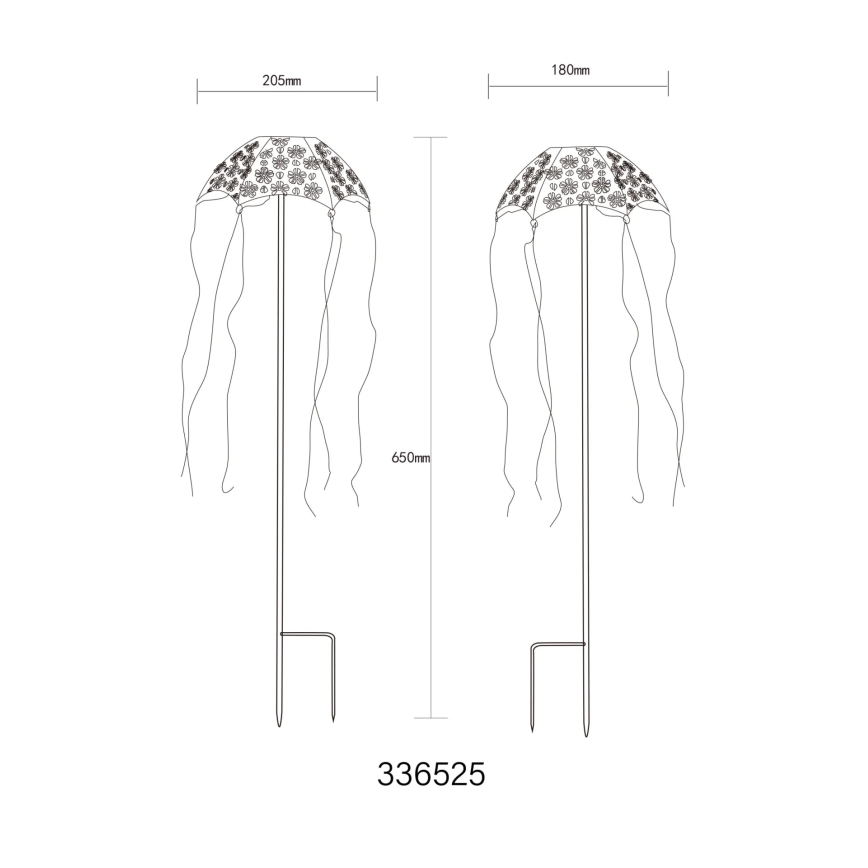 Globo - LED solcellelampe LED/3V IP44 300 mAh til parasol