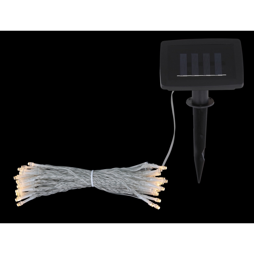 Globo - Soldrevet LED lyskæde 10 m 50xLED/2,4V IP44 600 mAh