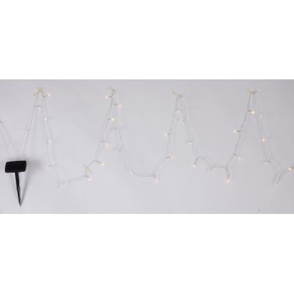 Globo - Soldrevet LED lyskæde 10 m 50xLED/2,4V IP44 600 mAh