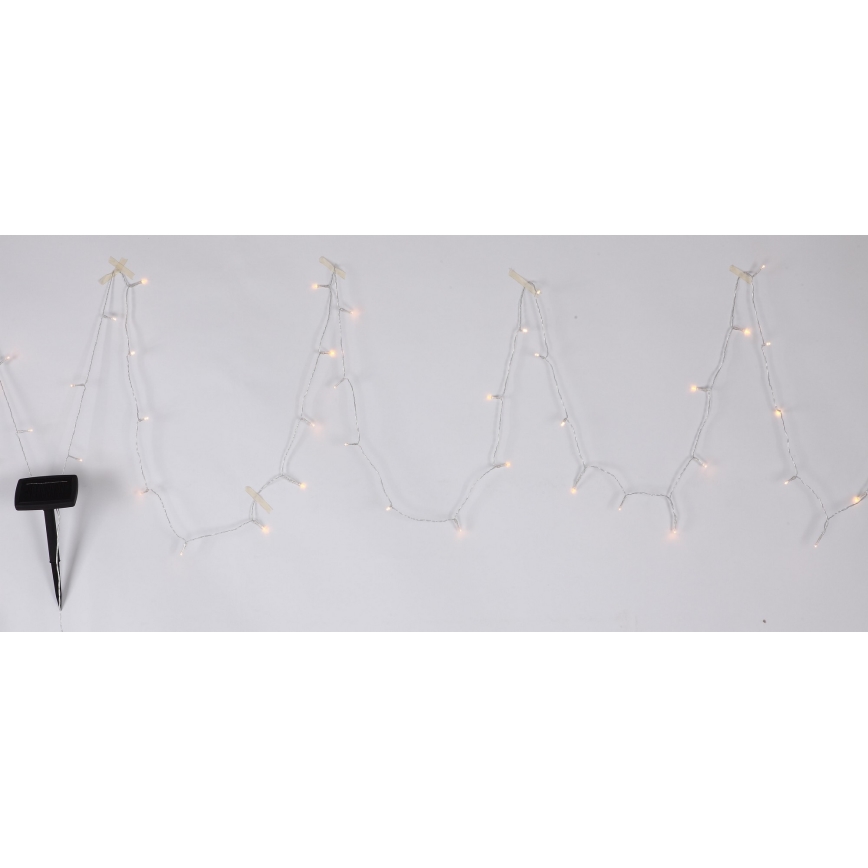 Globo - Soldrevet LED lyskæde 10 m 50xLED/2,4V IP44 600 mAh