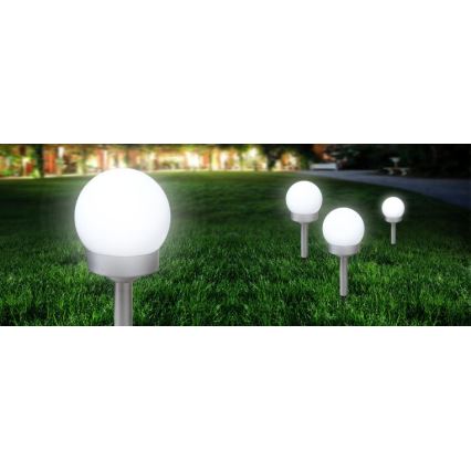 Globo - SÆT 3x LED solcellelampe LED/0,06W/3V 4000K diameter 10 cm IP44