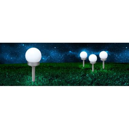 Globo - SÆT 3x LED solcellelampe LED/0,06W/3V 4000K diameter 10 cm IP44