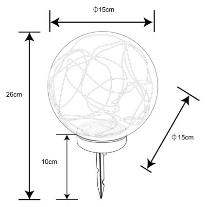 Globo - LED solcellelampe 20xLED/0,06W/1,2V diameter 15 cm IP44