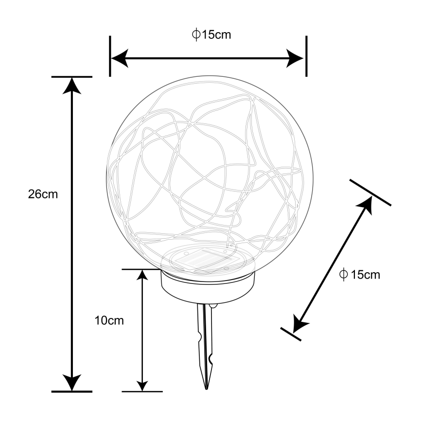 Globo - LED solcellelampe 20xLED/0,06W/1,2V diameter 15 cm IP44
