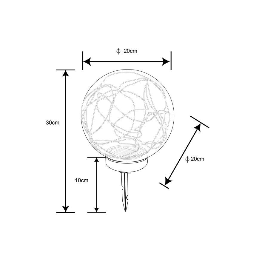 Globo - LED solcellelampe 30xLED/0,06W/1,2V diameter 20 cm IP44