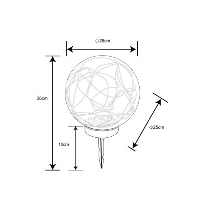 Globo - Solcellelampe 40xLED/0,06W/1,2V diam. 25 cm IP44