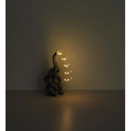 Globo - LED solardekoration 20xLED/0,02W/3V IP44 300 mAh elefant