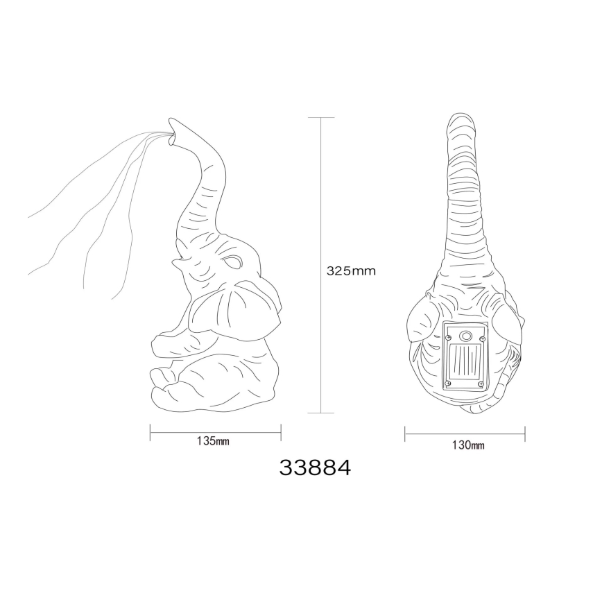 Globo - Soldrevet LED dekoration 20xLED/0,02W/3V IP44 elefant