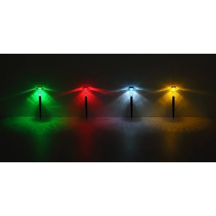 Globo - SÆT 4x LED solcellelampe med RGB-farver LED/0,05W/3V IP44