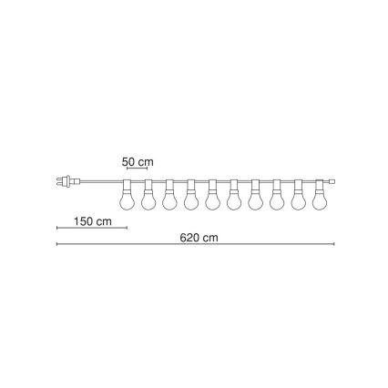 GLOBO 3400 - Udendørs dekorativ lys NIRVANA 10xE27/25W/230V IP44