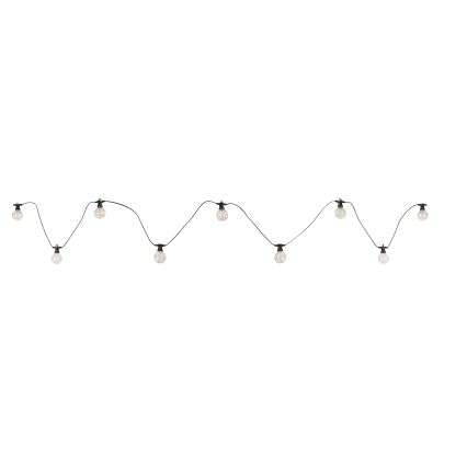 Globo - Udendørs LED lyskæde 10xLED/0,27W/230V 7,5 m IP44 sort