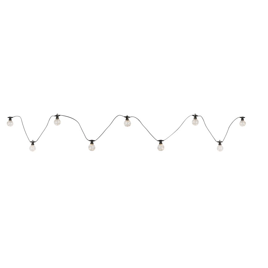 Globo - Udendørs LED lyskæde 10xLED/0,27W/230V 7,5 m IP44 sort
