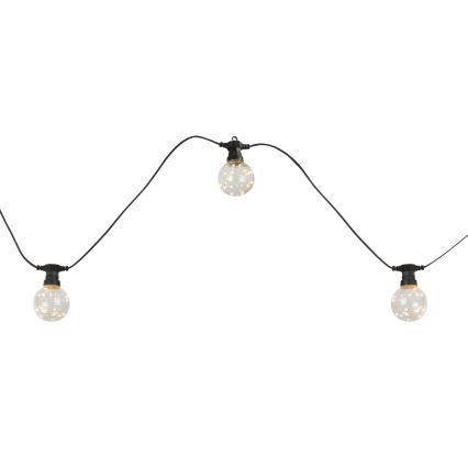 Globo - Udendørs LED lyskæde 10xLED/0,27W/230V 7,5 m IP44 sort