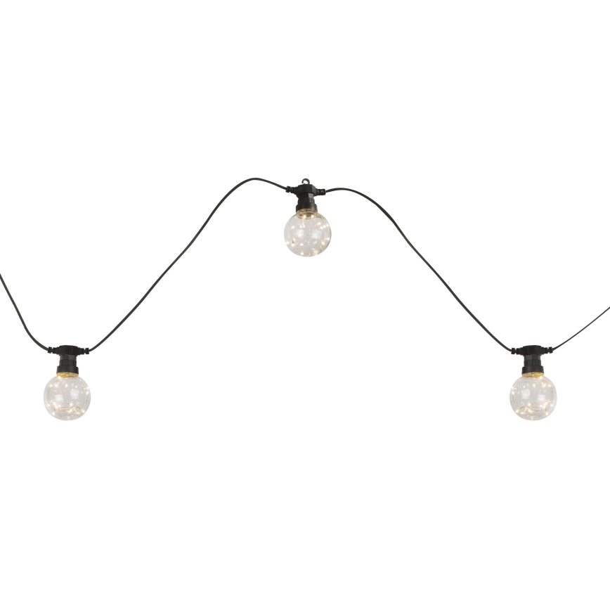 Globo - Udendørs LED lyskæde 10xLED/0,27W/230V 7,5 m IP44 sort