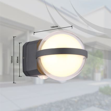 Globo - Udendørs LED væglampe LED/12W/230V IP54 sort