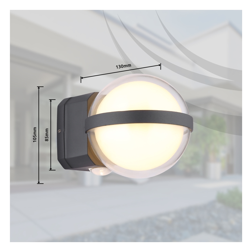 Globo - Udendørs LED væglampe LED/12W/230V IP54 sort