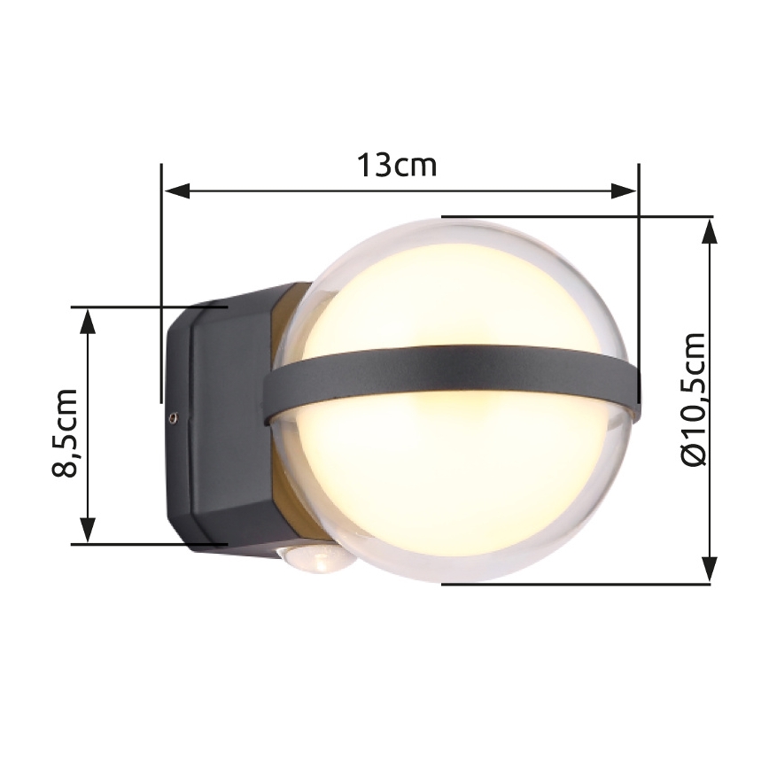 Globo - Udendørs LED væglampe LED/12W/230V IP54 sort
