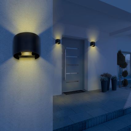 Globo - LED udendørs væglampe 2xLED/3W/230V IP54 sort