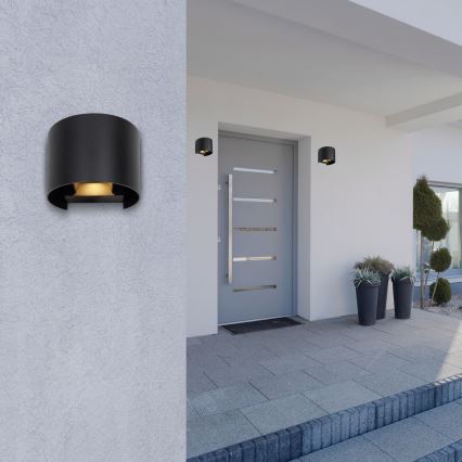Globo - LED udendørs væglampe 2xLED/3W/230V IP54 sort