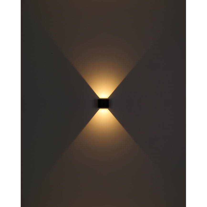 Globo - LED udendørs væglampe 2xLED/3W/230V IP54 sort