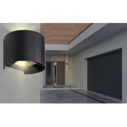 Globo - Udendørs LED væglampe 2xLED/3W/230V IP44 sort