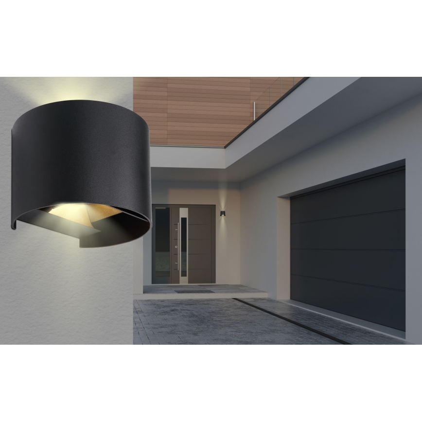 Globo - Udendørs LED væglampe 2xLED/3W/230V IP44 sort
