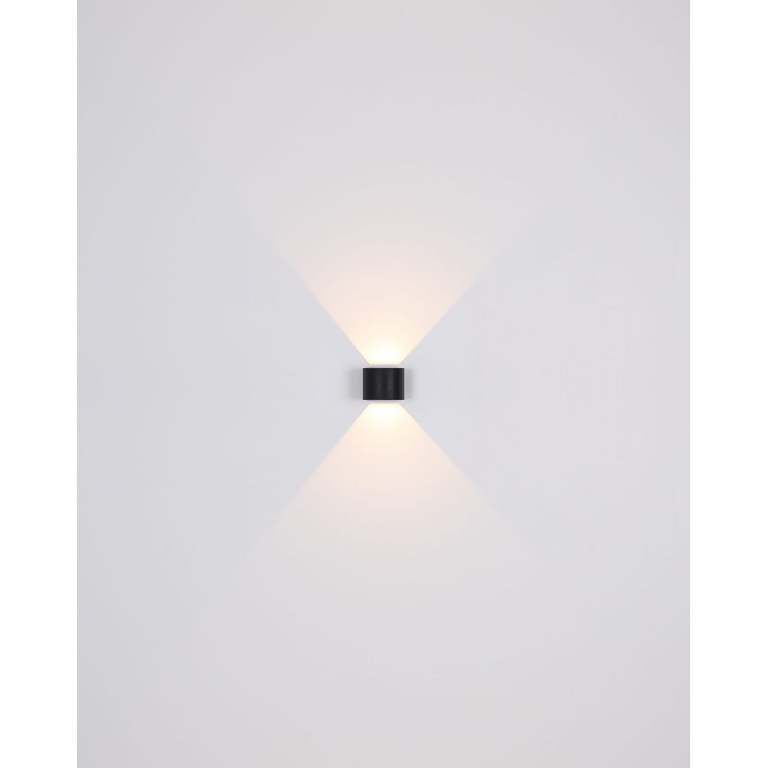 Globo - Udendørs LED væglampe 2xLED/3W/230V IP44 sort