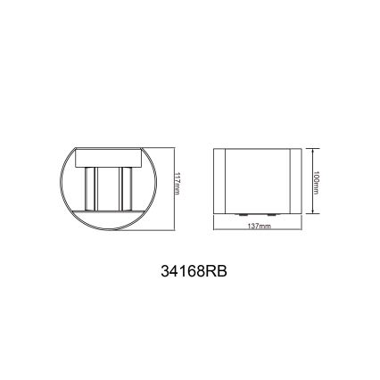 Globo - Udendørs LED væglampe 2xLED/3W/230V IP44 sort