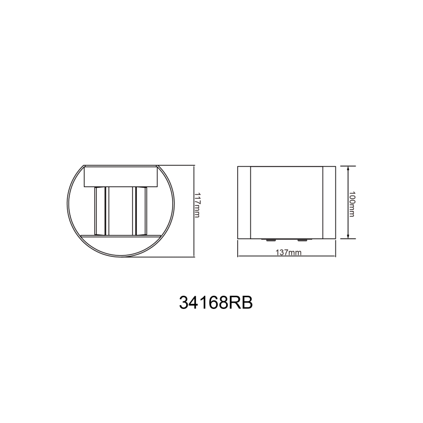 Globo - Udendørs LED væglampe 2xLED/3W/230V IP44 sort