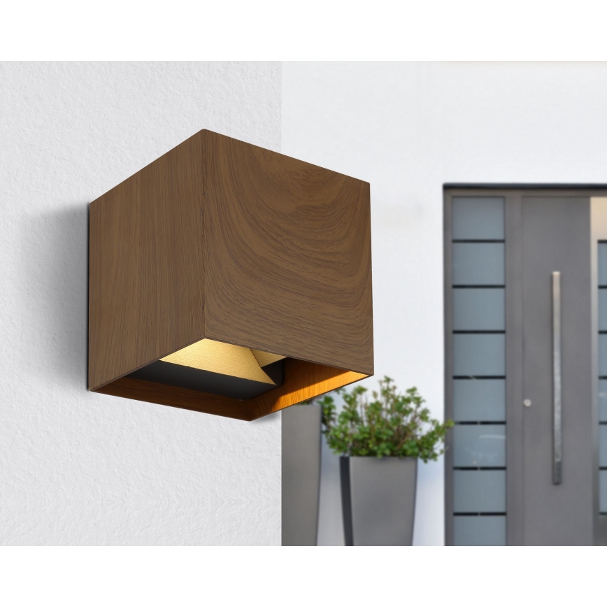 Globo - Udendørs LED væglampe 2xLED/3W/230V IP44 brun