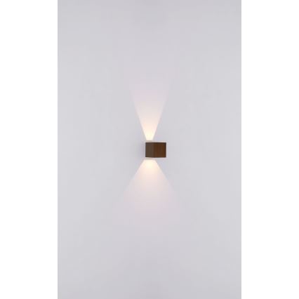 Globo - Udendørs LED væglampe 2xLED/3W/230V IP44 brun