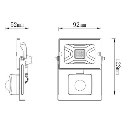 Globo - LED projektør med sensor LED/10W/230V IP44